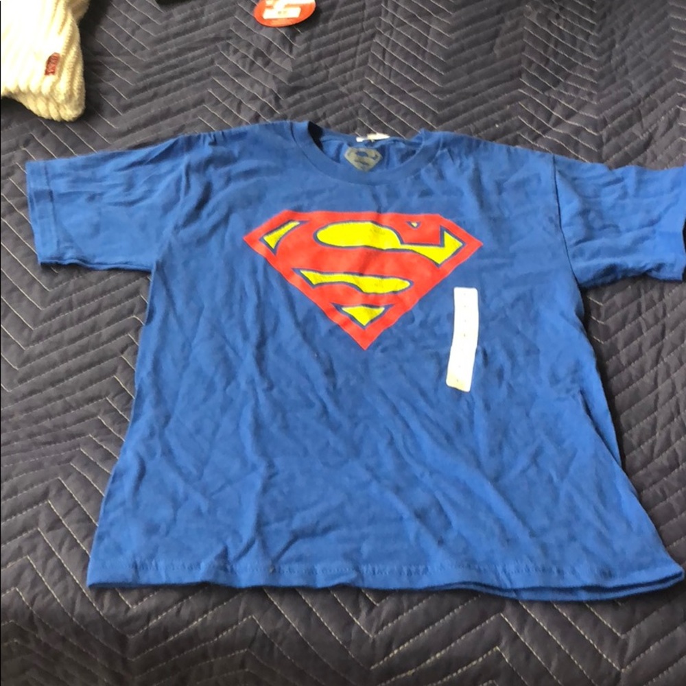 Kids Blue DC Comics Superman T Shirt Size L